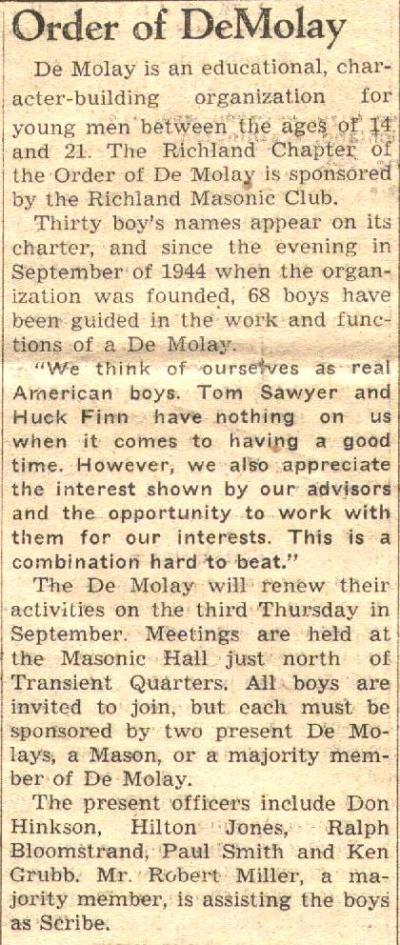 9/3/45 Villager - Page 6 ~ Order of DeMolay